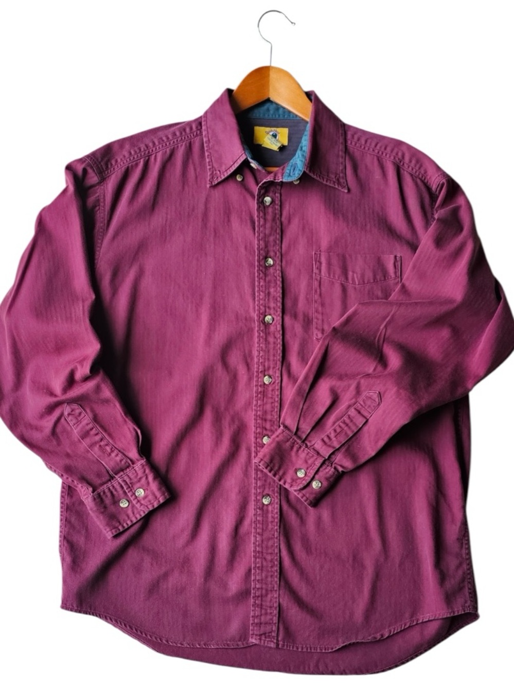 Vintage Duck Head Burgundy Button Up Skater Preppy Churchcore Shirt Large
